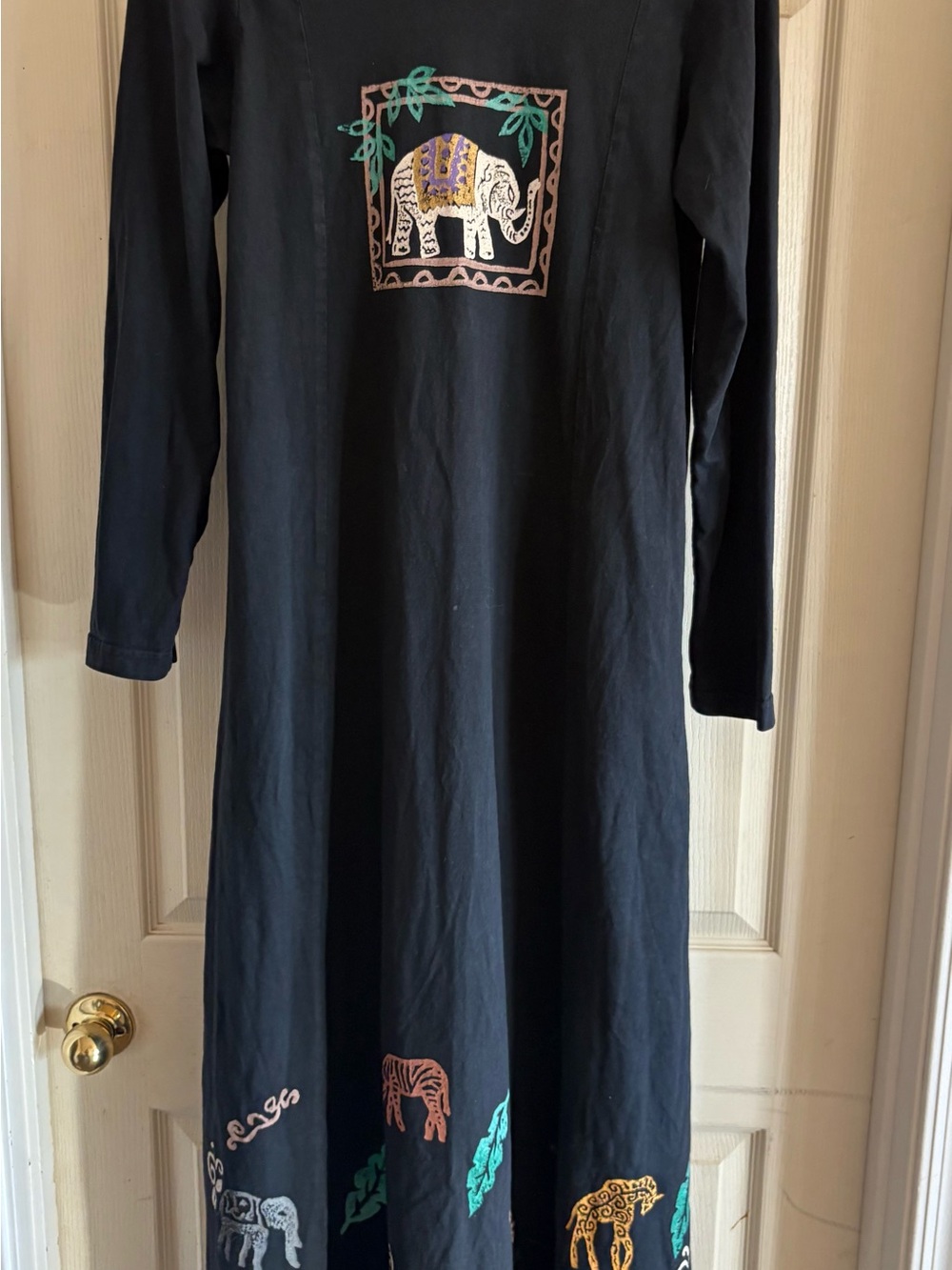 cover charge womens Elephant Safari novelty Printed maxi dress size M Vintage